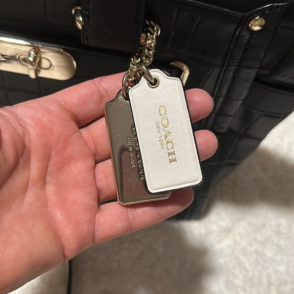 Coach Croc Embossed Leather Swagger Carryall - Picture 8 of 9